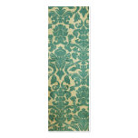 Blue green vintage damask bookmark business card