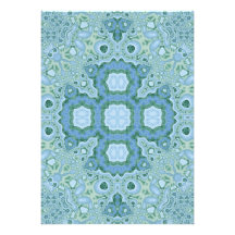 Blue Green Watercolor Mandala Personalized Announcement