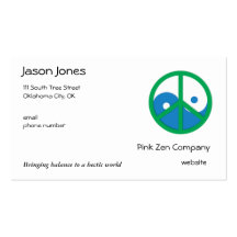 Blue & Green Yin Yang Business Card Template