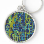 Blue Greens Abstract template Key Chains