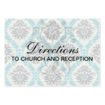 blue grey and cream elegant damask business card template