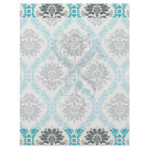 blue grey and cream elegant damask custom flyer