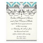 blue grey and cream elegant damask custom announcement