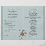 Blue grey country wedding program personalized flyer