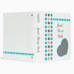 Blue Grey Dots Heart Recipe Binder