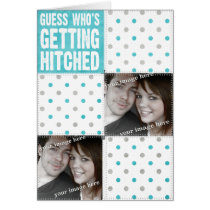 Blue Grey Guess Who's Getting Hitched Card cards