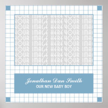 Blue Grid Photo Posters