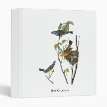 Blue Grosbeak John James Audubon Vinyl Binder