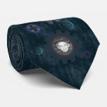 Blue Grunge Gears Photo Tie