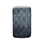 Blue Grungy Damask Blackberry Case
