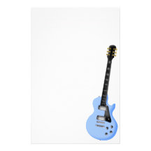 blue guitar stationary paper customized stationery