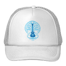 Blue Guitar Tree of Life Trucker Hat