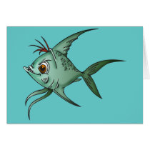 Blue Guppy Fish Greeting Cards