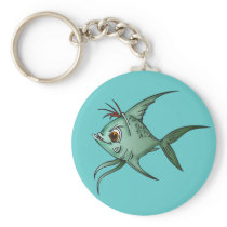 Blue Guppy Fish Key Chain