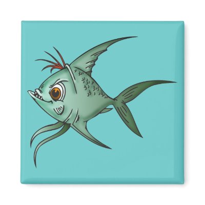 Blue Guppy Fish Fridge Magnet by sagart1952