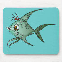Blue Guppy Fish Mousepads