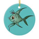 Blue Guppy Fish Christmas Ornaments