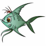 Blue Guppy Fish photo sculptures