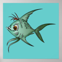 Blue Guppy Fish Posters