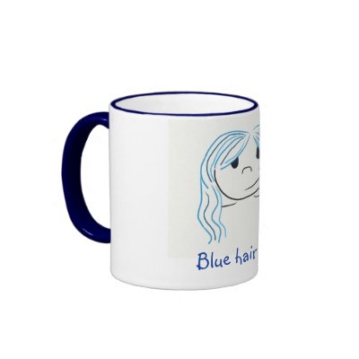 Blue hair chick coffee mugs by JoJy45