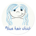 Blue hair chick stickers