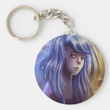 Blue Haired Girl Keychains