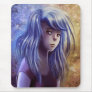 Blue Haired Girl Portrait Mousepad