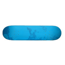 Blue Halftone and Paint Splatter Skate Deck