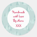 Blue  'Handmade by' Christmas stickers