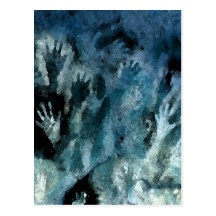 Blue Hands Postcard
