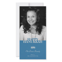 Blue Hanukkah Chanukkah elegant holiday greeting