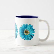 Blue Hanukkah Daisy Mug