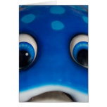 Blue Happy Cartoon Eyes on Fiberglass Toy Greeting Card