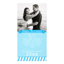 Blue Happy Holiday Picture Card