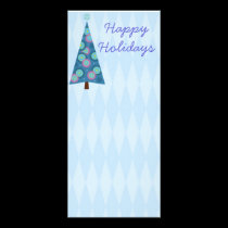 Blue Happy Holidays rack cards
