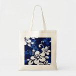 Blue Hawaii Flowers Canvas Bag