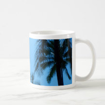 Blue Hawaii Palm Trees Coffee Mugs
