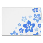 blue hawaiian flowers greeting cards