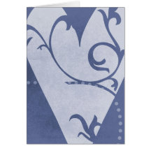 Blue Heart Abstract Card
