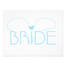 Blue Heart Bride T-shirts and Gifts Custom Announcement