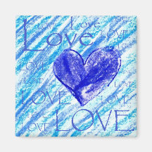 Blue Heart Refrigerator Magnet