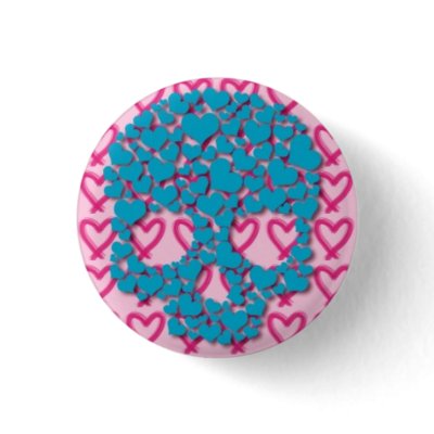 Blue Heart Skull Pinback Button by TinyGifts
