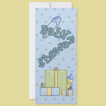 Blue Hearts Baby Shower Boy invitations