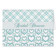 Blue Hearts Bridal Shower Invitation Cards