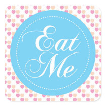 Blue Hearts 'Eat Me' Candy Buffet Sticker