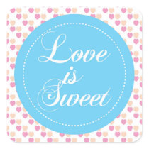 Blue Hearts 'Eat Me' Candy Buffet Sticker