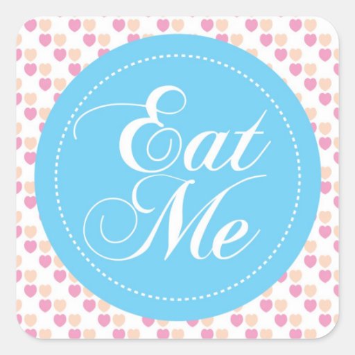 Blue Hearts 'Eat Me' Candy Buffet Sticker