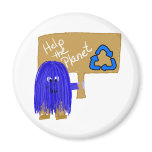 Blue help the planet recycle fridge magnet
