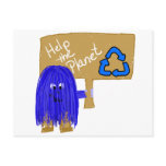 Blue help the planet recycle postcard