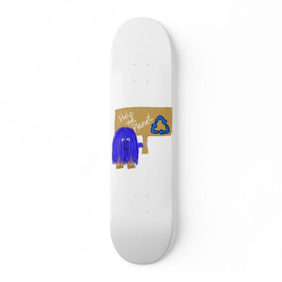 Blue help the planet recycle skate deck by PeacePeople